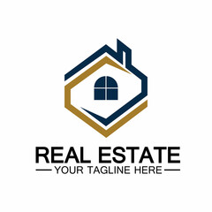 Real Estate Logo Template, Building, Property Development, and Construction Logo Vector