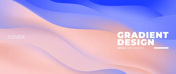 Tapeten Abstract gradient fluid vector background. Blue wallpaper template with dynamic color and waves, blurred, blend. Futuristic modern backdrop design for business, presentation, ads, banner. © TWINS DESIGN STUDIO