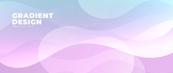 Abstract gradient fluid vector background. Pastel wallpaper template with dynamic color and waves, blurred, blend. Futuristic modern backdrop design for business, presentation, ads, banner.