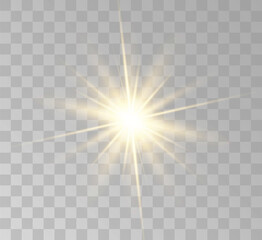 Transparent yellow sunlight special lens flash light effect. Front solar flare lenses	