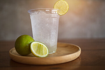 lemon juice on a old wooden table