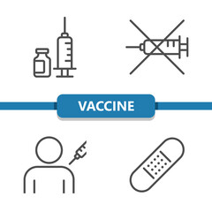 Vaccine Icons. Vaccination, Injection, Syringe Icon