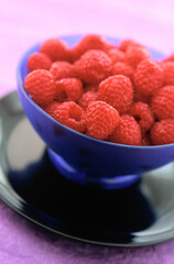 raspberry in bowl