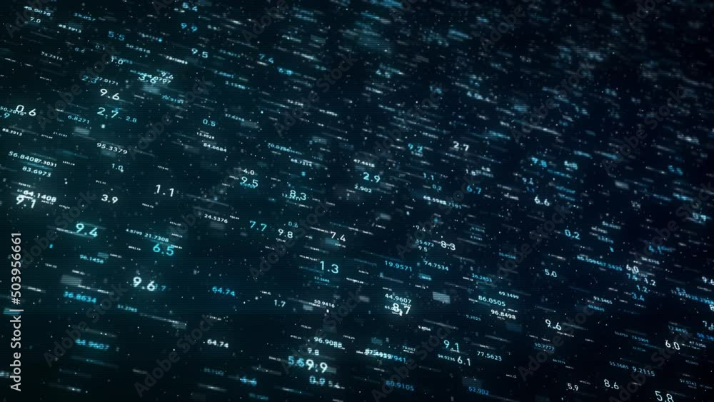 Poster big data digital business hitech background/ 4k animation of an abstract wallpaper big data business