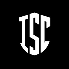 ISC letter logo design. ISC modern letter logo with black background. ISC creative  letter logo. simple and modern letter logo. vector logo modern alphabet font overlap style. Initial letters ISC  - obrazy, fototapety, plakaty