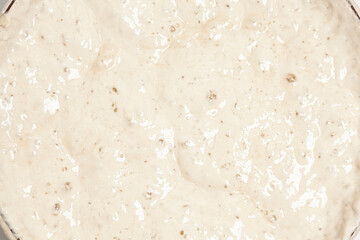 Homemade wheat sourdough for bread baking ,organic yeast for dough fermentation, background...