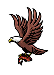 Eagle Logo Hold the Salmon Fish