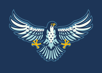 Falcon Bird Mascot Logo Spreading the Wings