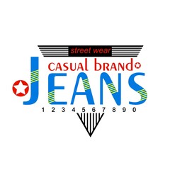 casual jeans Premium Vector illustration of a text graphic. suitable screen printing and DTF for the design boy outfit of t-shirts print, shirts, hoodies baba suit, kids cottons, etc.