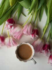 coffee and tulips