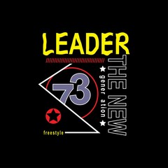 leadership Premium Vector illustration of a text graphic. suitable screen printing and DTF for the design boy outfit of t-shirts print, shirts, hoodies baba suit, kids cottons, etc.