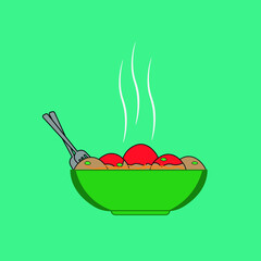 meatball vector illustration stock vector