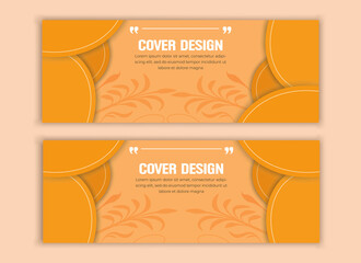Modern vector template for social media cover, stories, banners, web banners, abstract orange shapes
