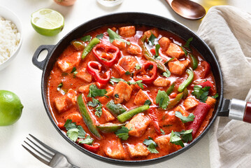 Thai style red chicken curry