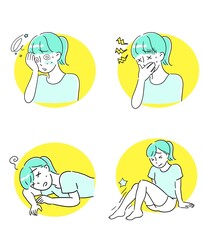 熱中症の症状　女性のイラスト
