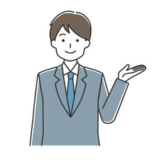 案内する男性 ビジネスマン