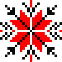 vector national ethnic folk slavic minimalist pattern isolated on white background. a traditional element of Ukrainian and Belarusian embroidery. useful as design and decoration element, print, tattoo