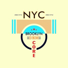 Obraz premium new york city Premium Vector illustration of a text graphic. suitable screen printing and DTF for the design boy outfit of t-shirts print, shirts, hoodiesand baba suit, kids cottons, etc.