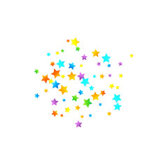 Rainbow Festive Confetti. Carnival Star Falling.