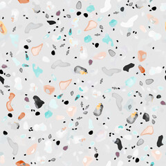 Terrazzo Texture Vector. Flooring Seamless Pattern