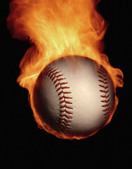 Burning baseball