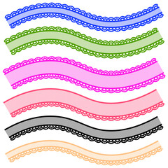 Fishnet lace border pattern brushes colorable by stroke color