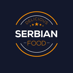 Creative (Serbian food) logo, sticker, badge, label, vector illustration.