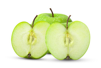 Green apple on white