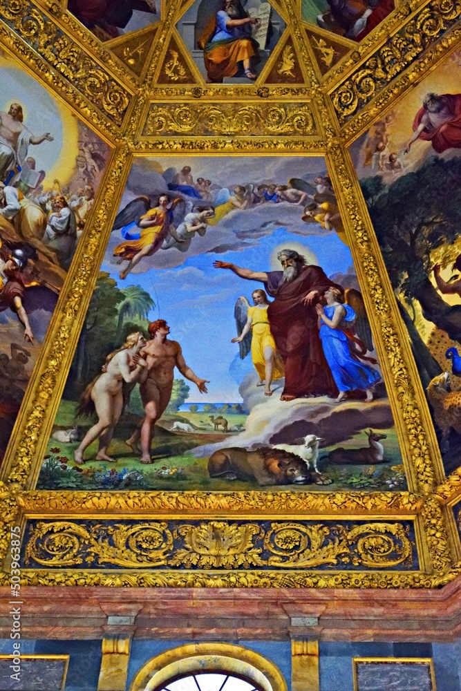 Wall mural interior of the Chapel of the Princes in the Medici Chapels in Florence in Italy