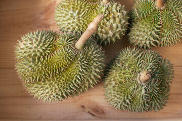 Durian King of Fruits Thailand on wood table - 503964809
