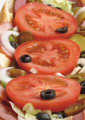 Sandwich with salad and tomato