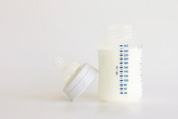Milk in a baby bottle for  baby - 503964855