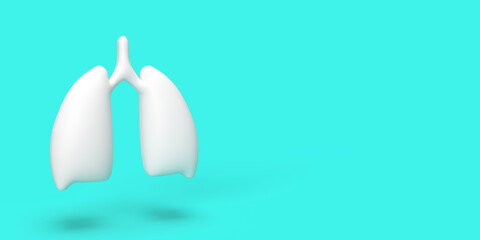 Lung 3d render.world tuberculosis day, world no tobacco day, lung cartoon icon cancer, Pulmonary hypertension, Pneumonia, copd, bronchitis ,organ respiratory and chest concept.Anatomy body.long covid.