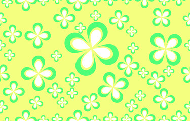 pattern seamless flower color green yellow. Design for fabric, curtain, background, carpet, wallpaper, clothing, wrapping, Batik, fabric,Vector illustration