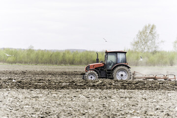 seedbed cultivator as part of pre seeding activities in early spring season