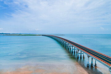 Fototapeta premium Baisha Bay Artificial Island Bridge, Taihe District, Jinzhou City