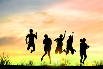 group of friends showing happiness