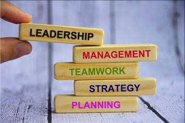 Wooden symbols for successful company