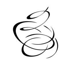 decorative abstract element with curved smooth lines. graphic decor