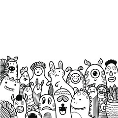 Doodle art cartoon hand drawn Holiday poster template. Very detailed With lots of objects illustration. Funny vector artwork. Corporate identity design.