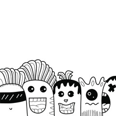 Doodle art cartoon hand drawn Holiday poster template. Very detailed With lots of objects illustration. Funny vector artwork. Corporate identity design.