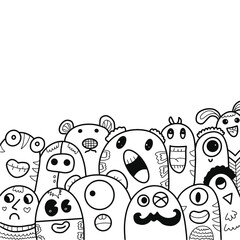 Doodle art cartoon hand drawn Holiday poster template. Very detailed With lots of objects illustration. Funny vector artwork. Corporate identity design.