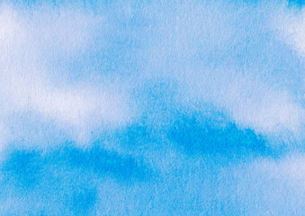 Blue soft watercolor, ink, abstract backround texture. Copy space for banner, poster, backdrop. High resolution colorful watercolor texture. There is blank place for design, textures design art work.