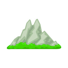 Mountain Sign Emoji Icon Illustration. Nature Vector Symbol Emoticon Design Clip Art Sign Comic Style.