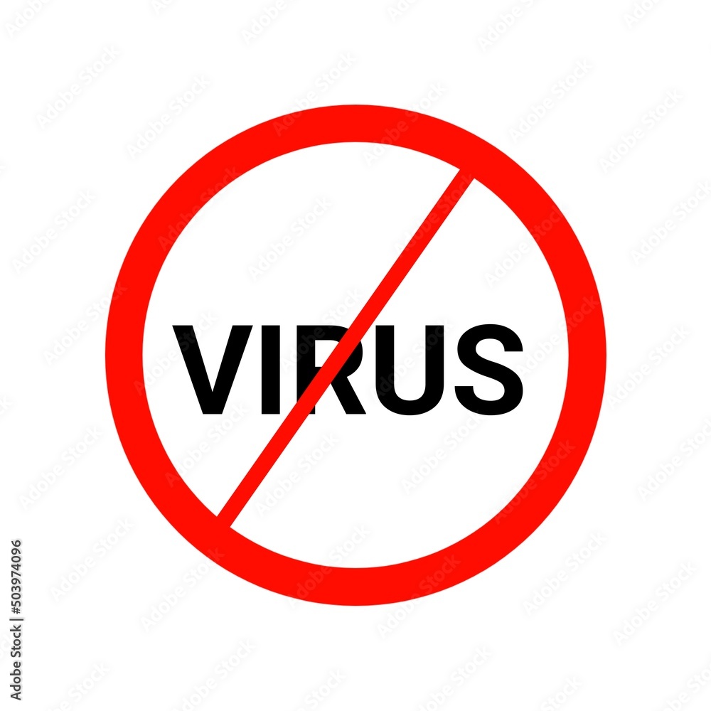 Wall mural no virus sign icon