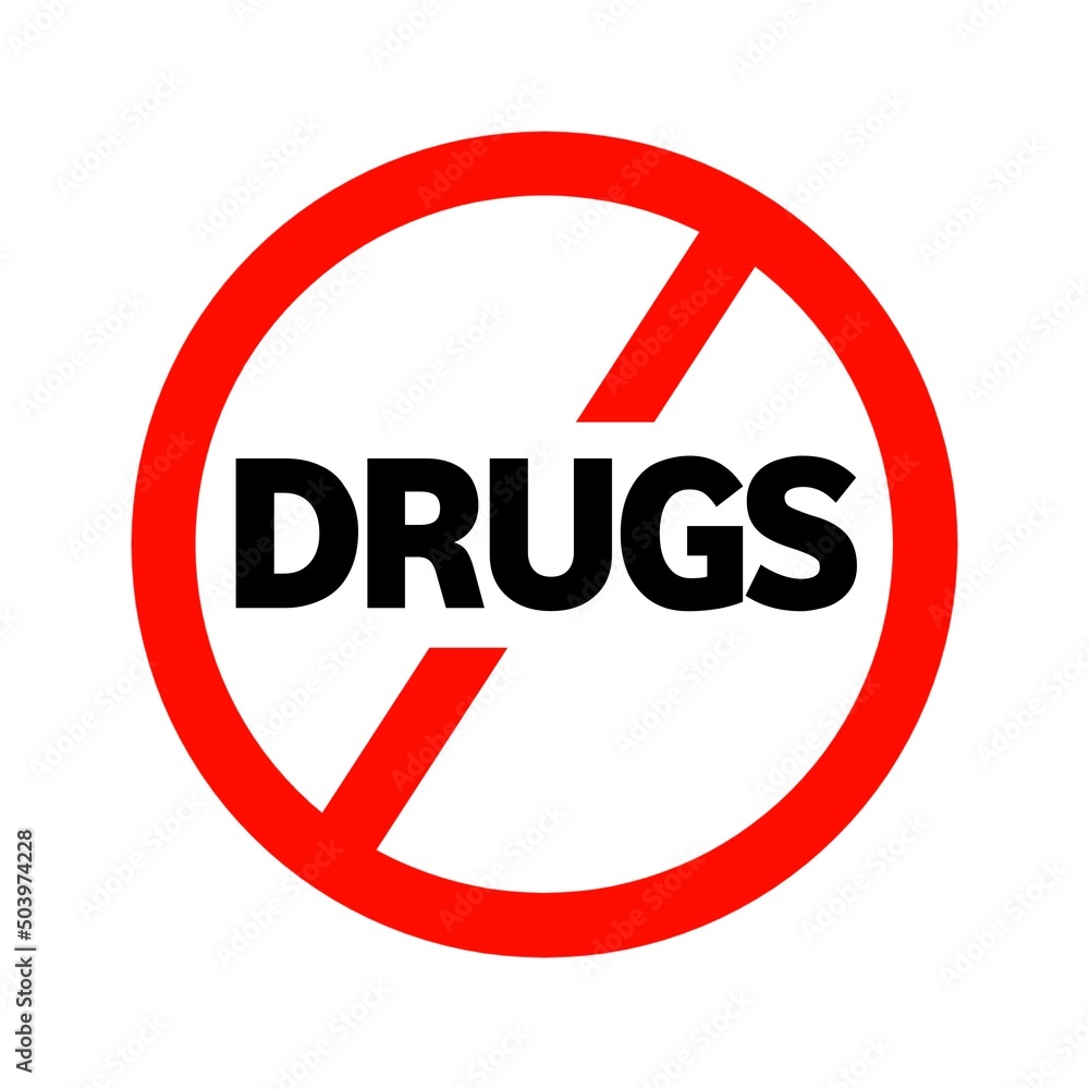 Canvas Prints no drugs sign icon