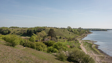 Obraz premium valley with steep slopes at the nature reserve Ejby Ådal in Denmark