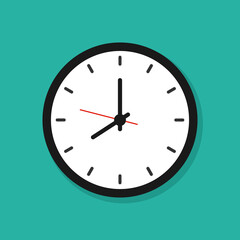Flat clock icon. Time icon. Vector illusrtation