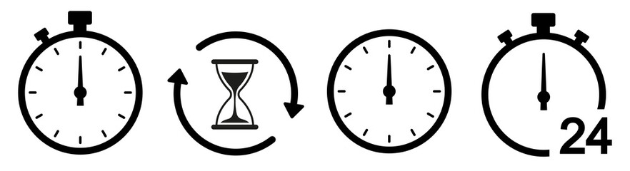 Set of timers icon. Stopwatch symbol. Vector illustration