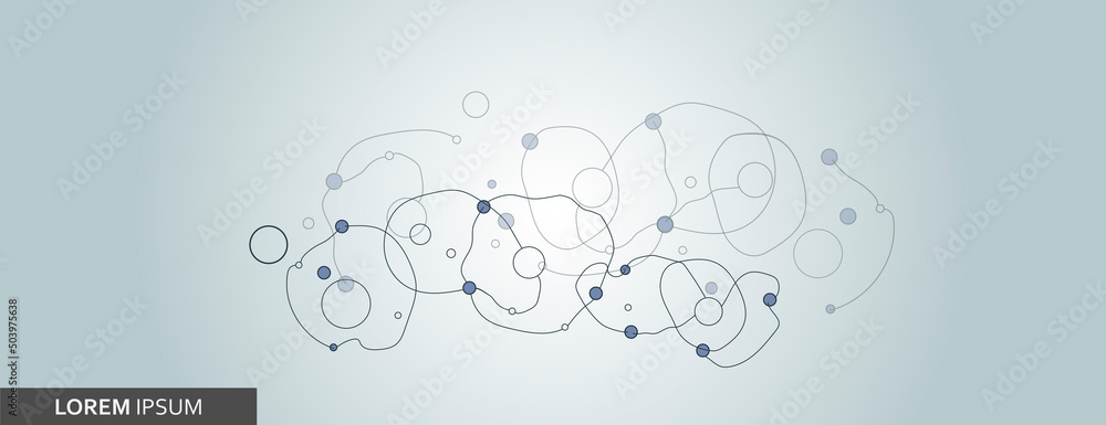 Fototapete set abstract pixelated connected shapes with dots. amorphous shapes in random order. pattern from am